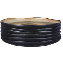 Outlet Bjorn 6 Assiettes plates en Grès Iris beige/marron - D.26 cm