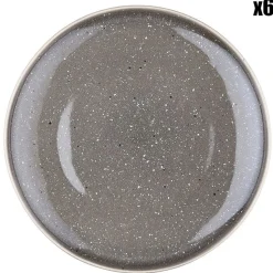 Bjorn 6 Assiettes plates en Grès Stellar gris/anthracite - D.27 cm