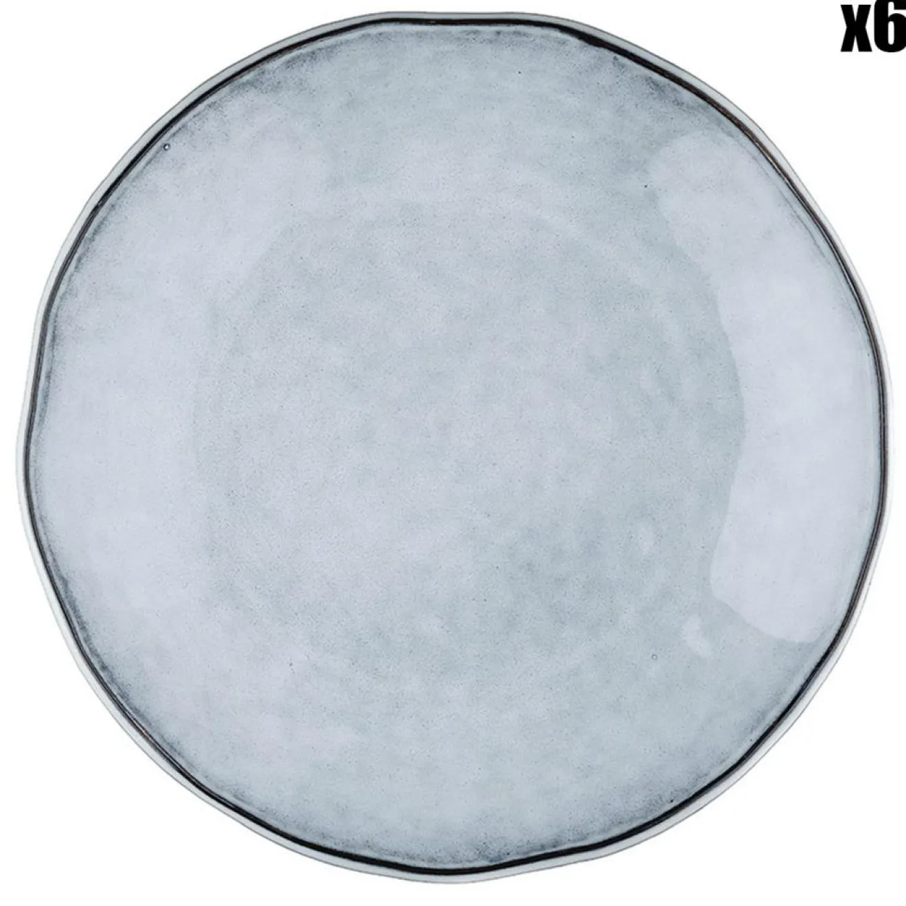 New Bjorn 6 Assiettes plates en Grès Cloud gris clair - D.27 cm