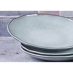 New Bjorn 6 Assiettes plates en Grès Cloud gris clair - D.27 cm