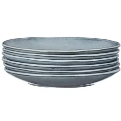 New Bjorn 6 Assiettes plates en Grès Cloud gris clair - D.27 cm