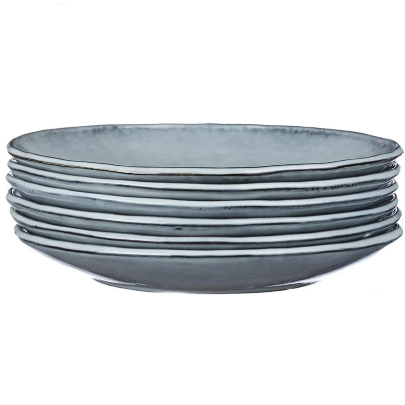 New Bjorn 6 Assiettes plates en Grès Cloud gris clair - D.27 cm