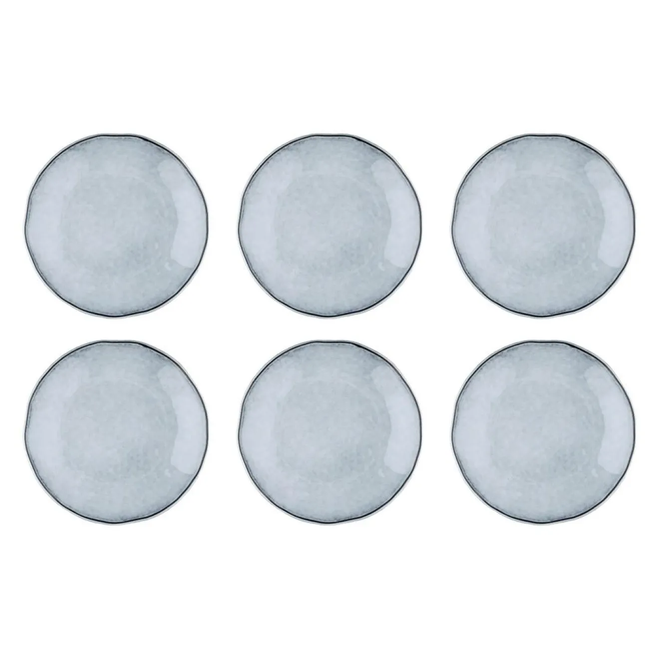 New Bjorn 6 Assiettes plates en Grès Cloud gris clair - D.27 cm