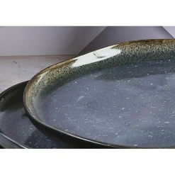 Bjorn 6 Assiettes plates en Grès Iris bleu foncé - D.26 cm