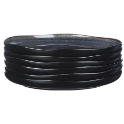 Bjorn 6 Assiettes plates en Grès Iris bleu foncé - D.26 cm