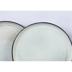 Bjorn 6 Assiettes plates en Grès Iris blanc/ivoire - D.26 cm