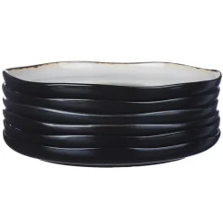 Bjorn 6 Assiettes plates en Grès Iris blanc/ivoire - D.26 cm