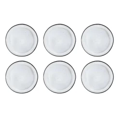 Bjorn 6 Assiettes plates en Grès Iris blanc/ivoire - D.26 cm