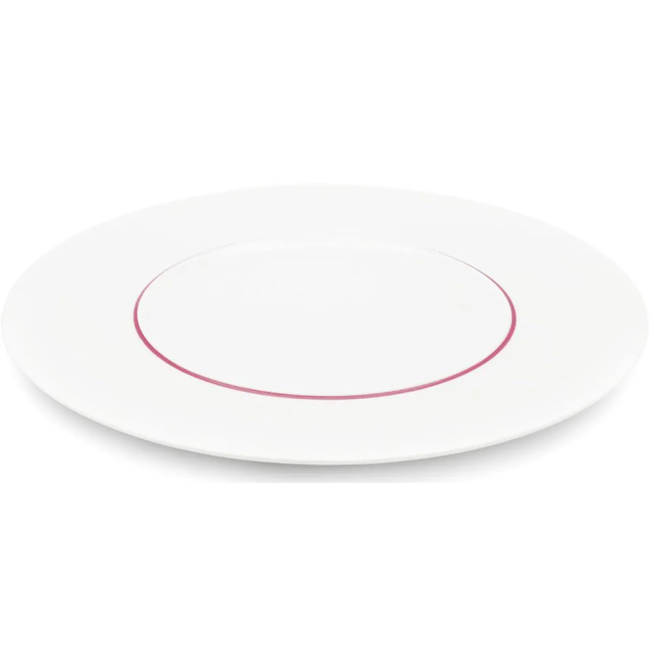 Fauchon 6 Assiettes plates en Porcelaine Ligne blanches - D.29 cm