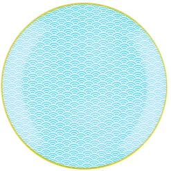 Bjorn 6 Assiettes plates Pattern Color bleu clair/rouge/jaune - D.26 cm