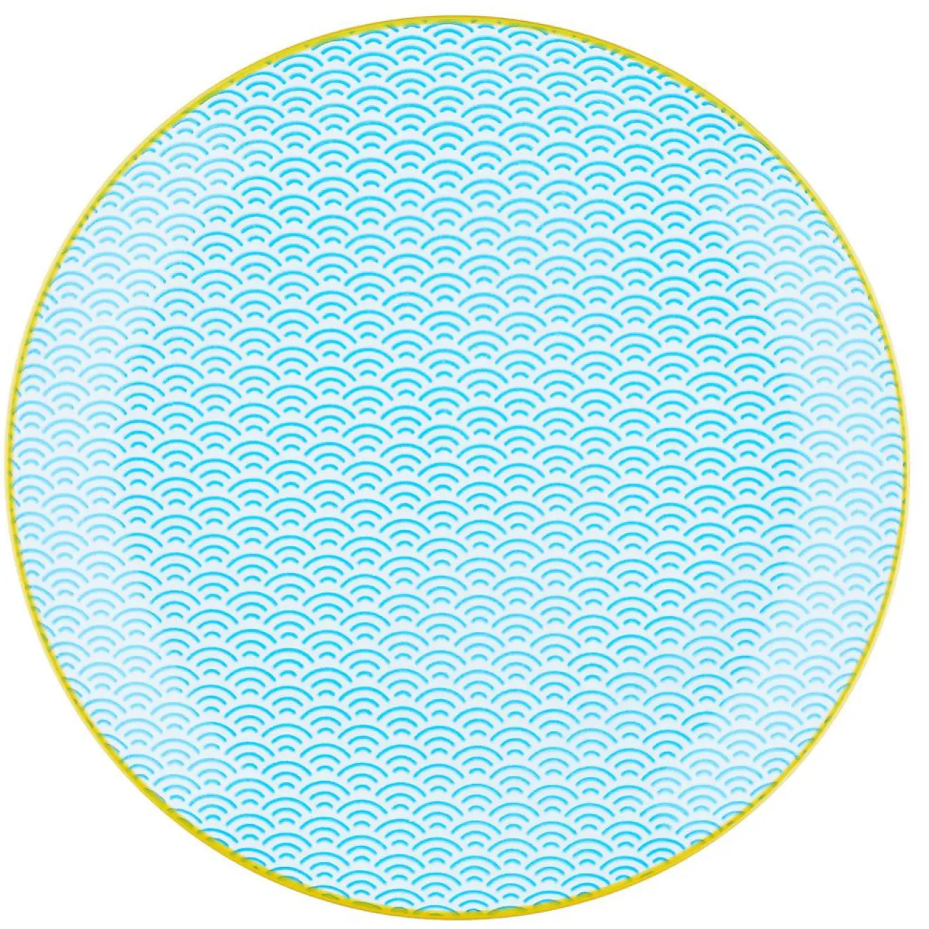 Bjorn 6 Assiettes plates Pattern Color bleu clair/rouge/jaune - D.26 cm