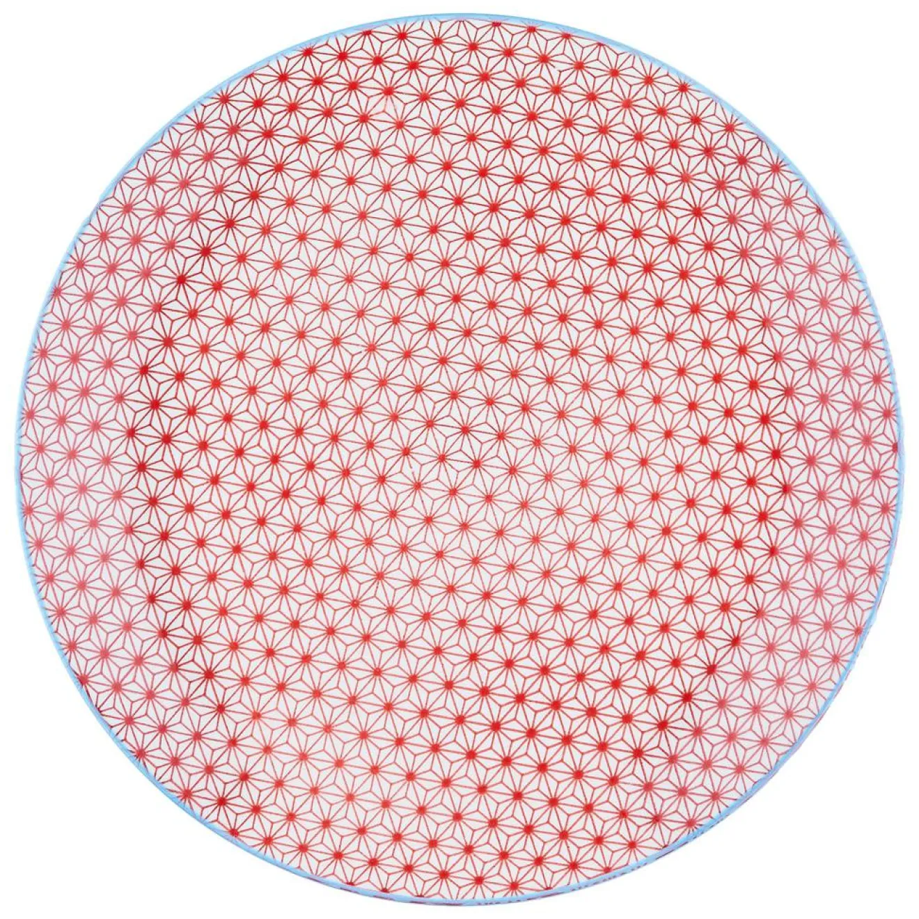 Bjorn 6 Assiettes plates Pattern Color bleu clair/rouge/jaune - D.26 cm