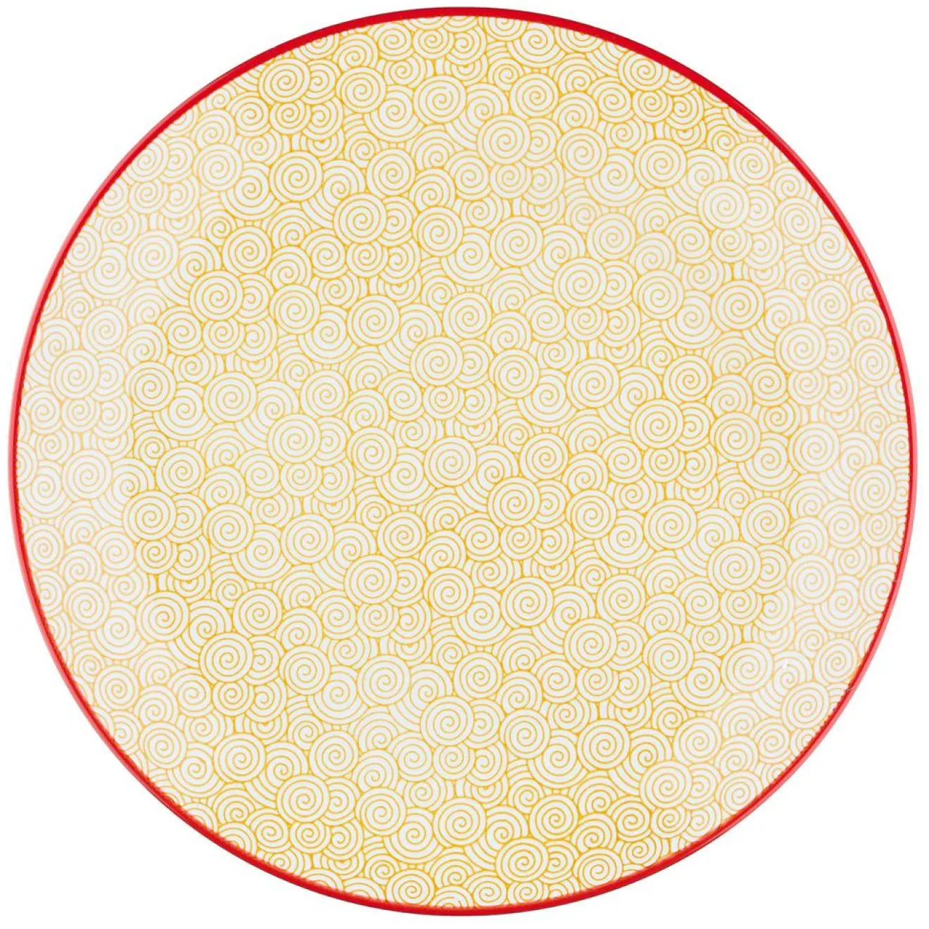 Bjorn 6 Assiettes plates Pattern Color bleu clair/rouge/jaune - D.26 cm