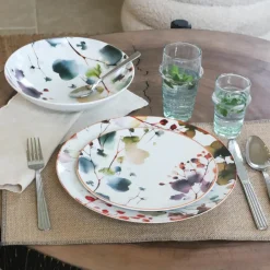 Novastyl 6 Assiettes PlatesAquarelle 27Cm EnPorcelaine