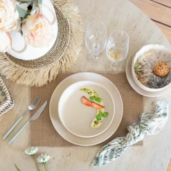 Discount Novastyl 6 Assiettes PlatesArita 27Cm En Grès Beige