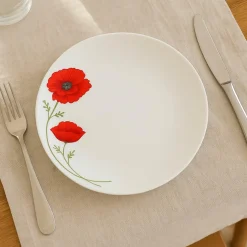 Best Novastyl 6 Assiettes PlatesCoquelicot 27Cm EnPorcelaine