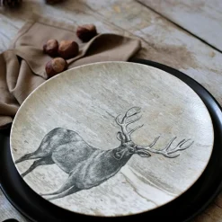 Hot Novastyl 6 Assiettes PlatesLachat Cerf 26CmEn Porcelaine