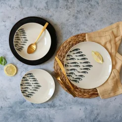 Novastyl 6 Assiettes PlatesPescare 26.5Cm EnPorcelaine Blanche