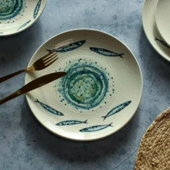 Novastyl 6 Assiettes PlatesSardine 27Cm En Faience