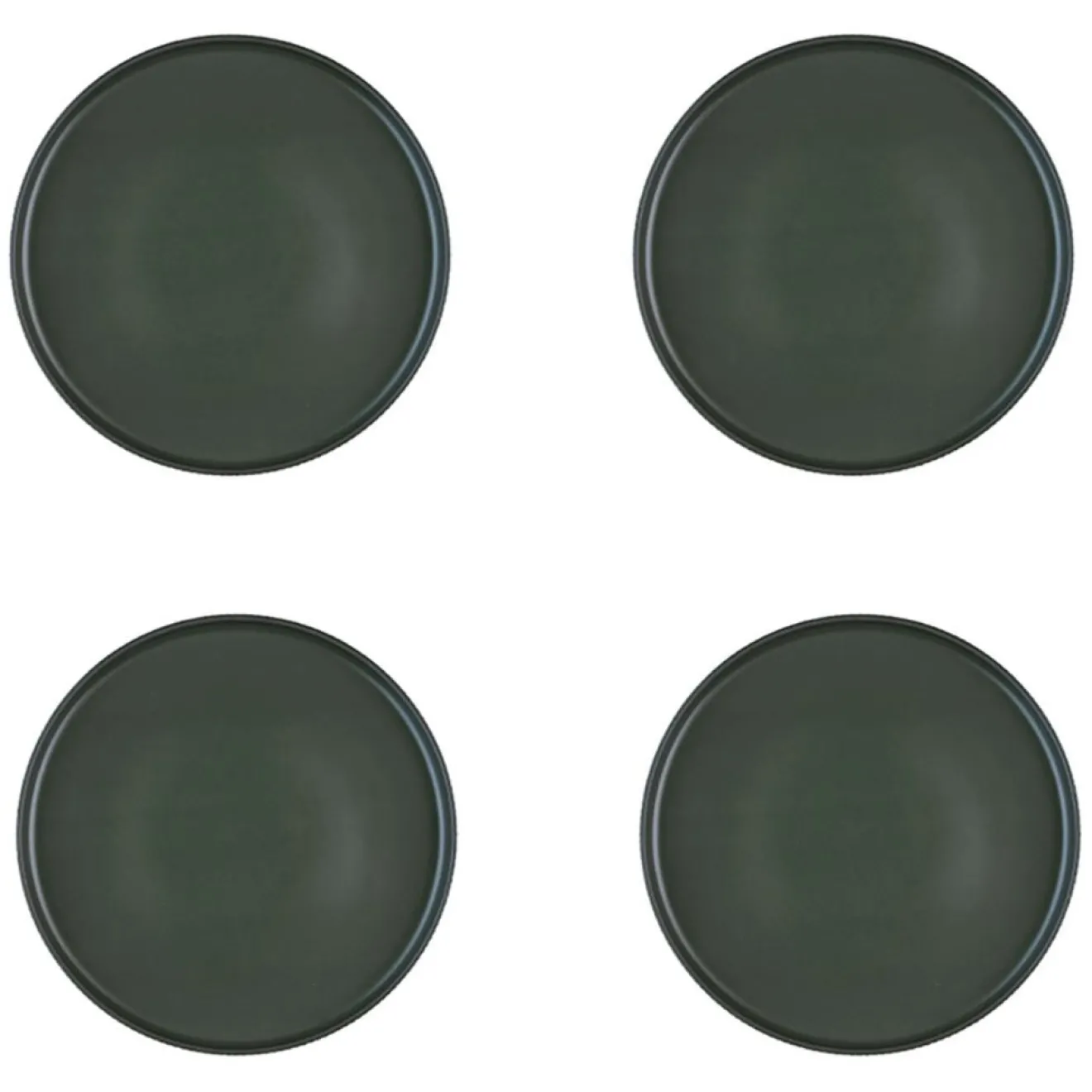 Clearance Bjorn 4 Assiettes Scandi vert olive - D.21 cm