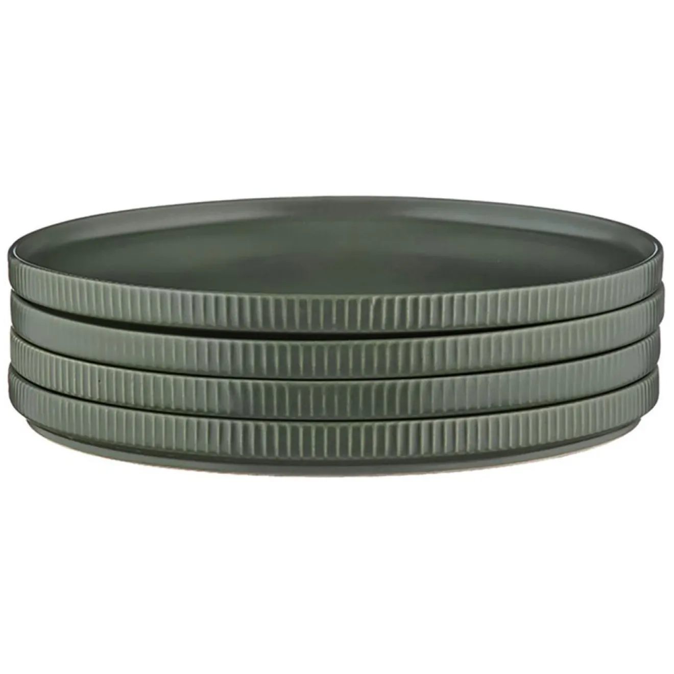 Clearance Bjorn 4 Assiettes Scandi vert olive - D.21 cm