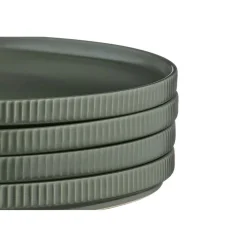 Clearance Bjorn 4 Assiettes Scandi vert olive - D.21 cm