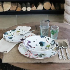 Novastyl 6 AssiettesDessert Aquarelle 20CmEn Porcelaine