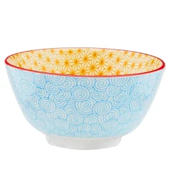 Bjorn 6 Bols apéritif Pattern Color bleu clair/rouge/jaune - D.12 cm