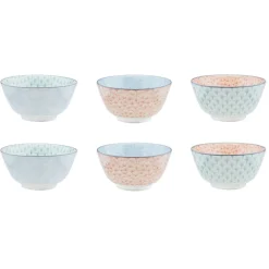 Bjorn 6 Bols apéritif Pattern Pastel rose pastel/bleu pastel/vert pastel - D.12 cm