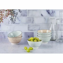 Bjorn 6 Bols apéritif Pattern Pastel rose pastel/bleu pastel/vert pastel - D.12 cm