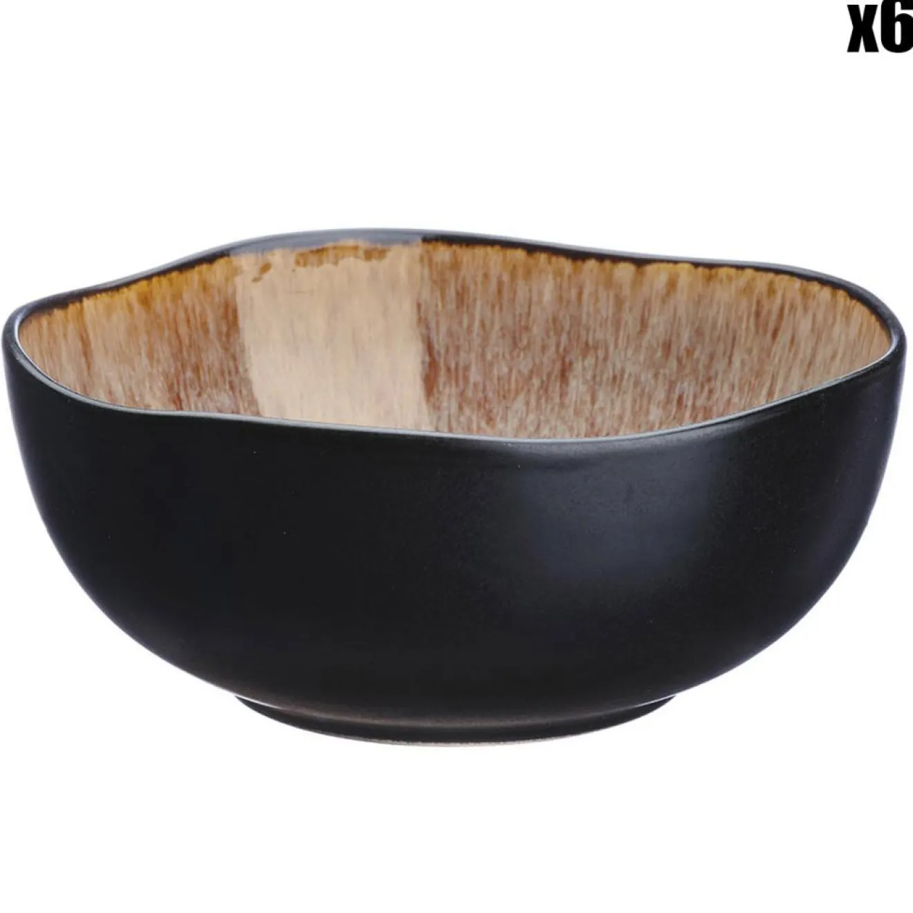 Bjorn 6 Bols en Grès Iris beige/marron - 80 cl