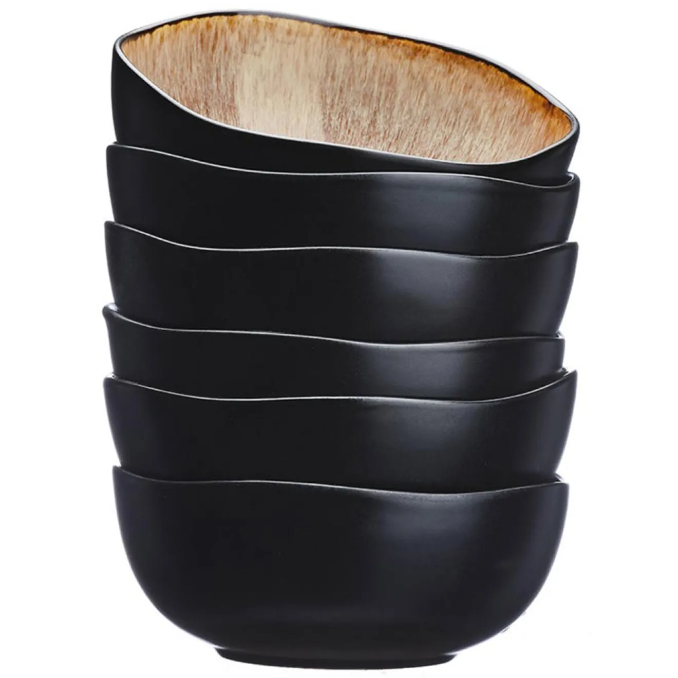 Bjorn 6 Bols en Grès Iris beige/marron - 80 cl