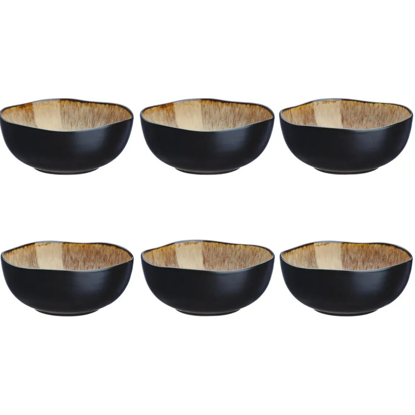 Bjorn 6 Bols en Grès Iris beige/marron - 80 cl