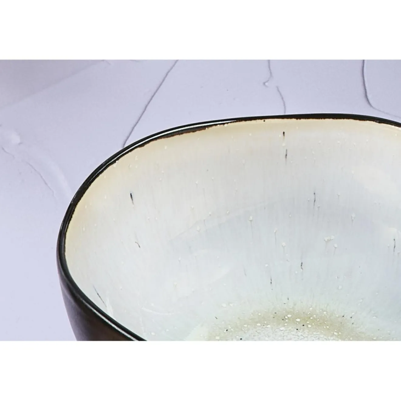 Clearance Bjorn 6 Bols en Grès Iris blanc/ivoire - 80 cl