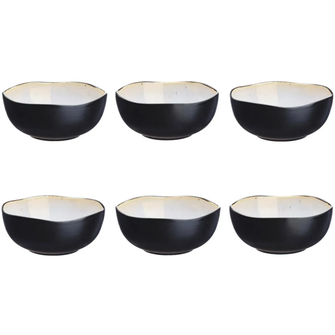 Clearance Bjorn 6 Bols en Grès Iris blanc/ivoire - 80 cl