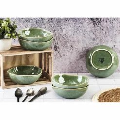 Discount Bjorn 6 Bols en Grès Magma verts - D.18.5 cm