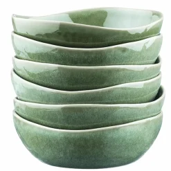 Discount Bjorn 6 Bols en Grès Magma verts - D.18.5 cm