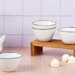 New Bjorn 4 Bols en Grès Pure blanc neige - 28 Pièces