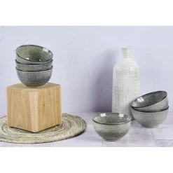 Discount Bjorn 6 Bols en Grès Zen gris/bleu - 50 cl