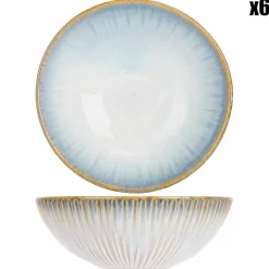 Cosy & Trendy 6 Bols Listra bleus - 16.7x16.5x5.7 cm