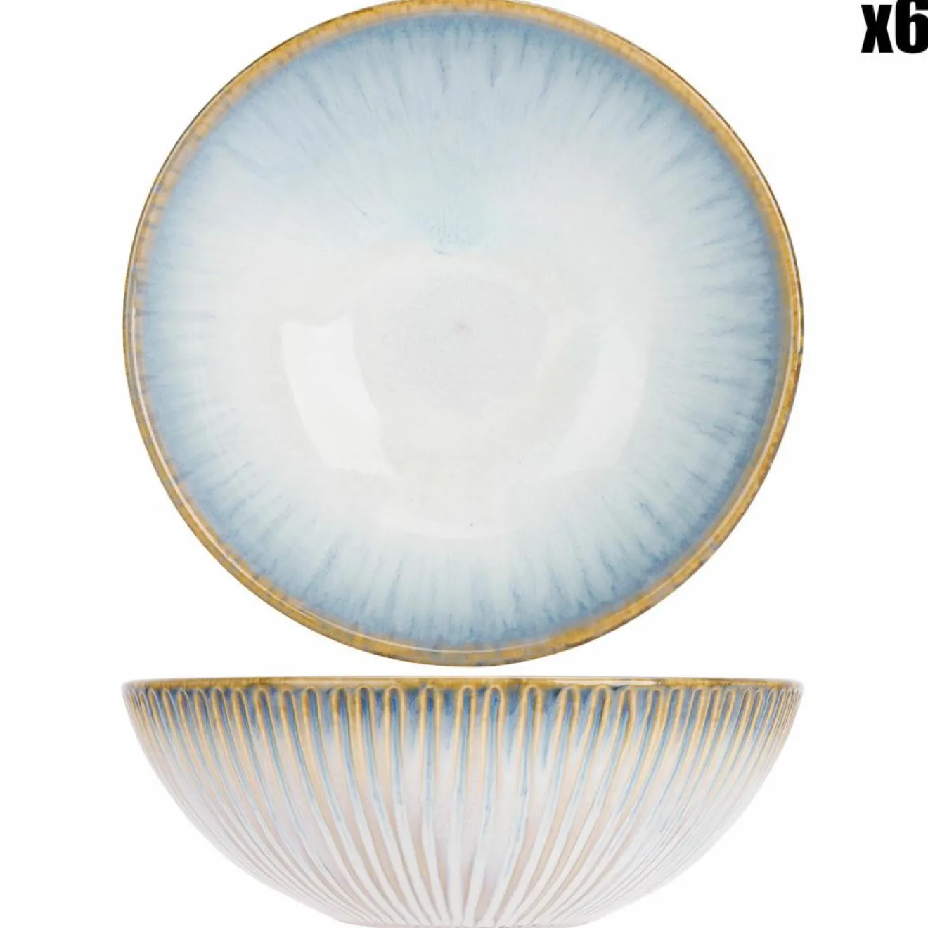 Cosy & Trendy 6 Bols Listra bleus - 16.7x16.5x5.7 cm