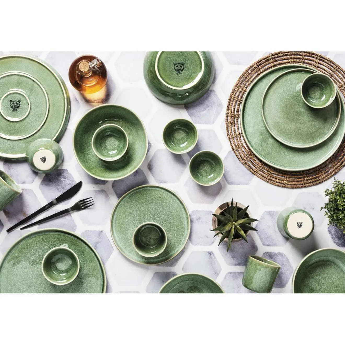 New Bjorn 6 Bols Magma verts - D.9 cm