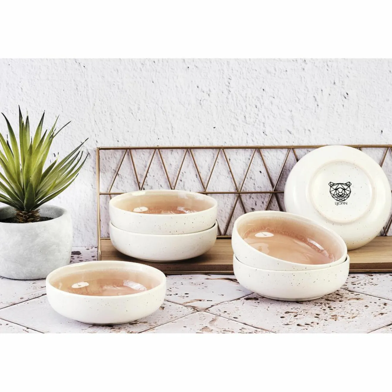 Online Bjorn 6 Bols Oxygen rose poudre/beige - D.13 cm