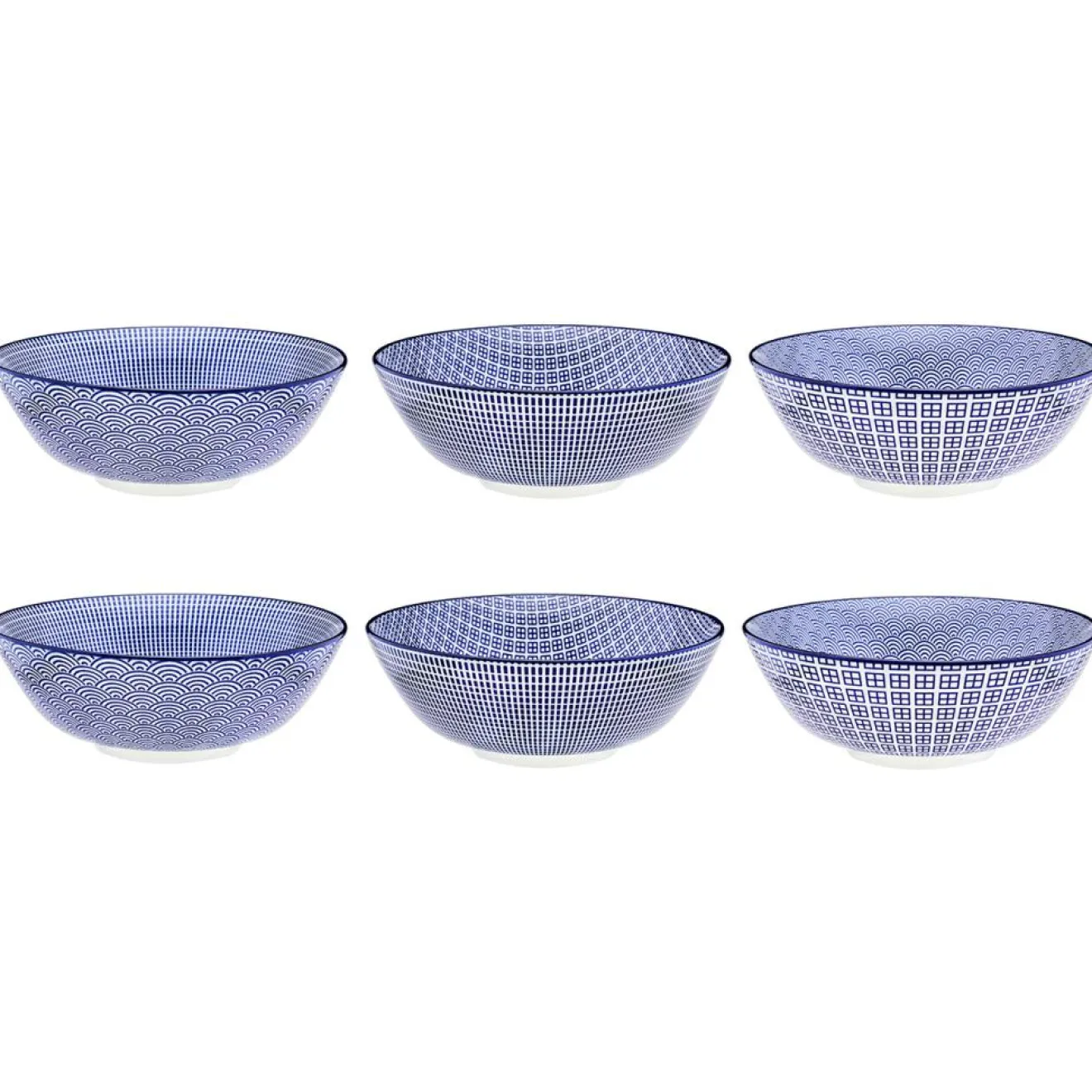 Clearance Bjorn 6 Bols Pattern Dark blue bleu foncé - D.21 cm