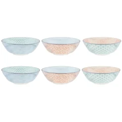 Bjorn 6 Bols Pattern Pastel rose pastel/bleu pastel/vert pastel - D.21 cm