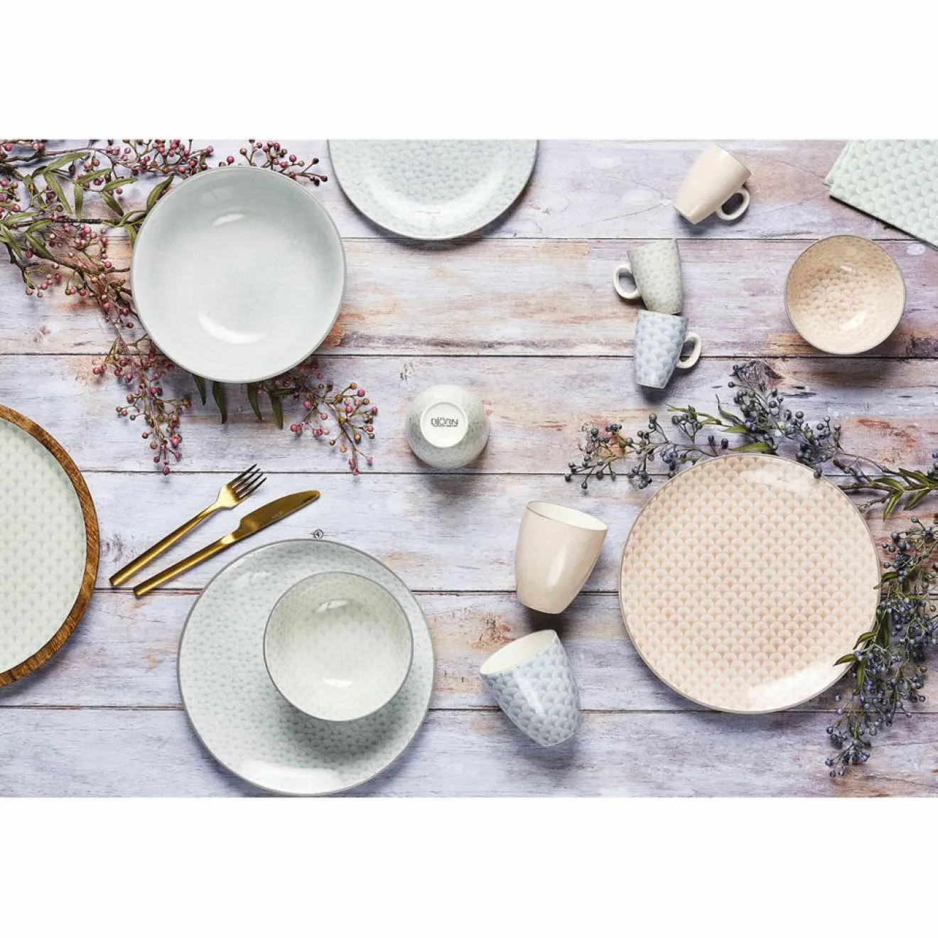 Bjorn 6 Bols petit-déjeuner Pastel rose pastel/bleu pastel/vert pastel - D.15 cm