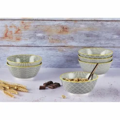 Bjorn 6 Bols petit-déjeuner Pattern Eclipse gris anthracite - D.15 cm