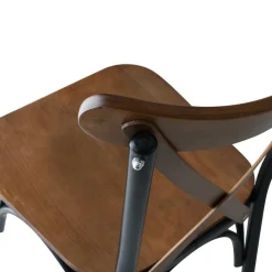 Wooden Art 4 chaises ahsa marron/noir - 42x84x41 cm