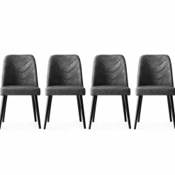 Sale Wooden Art 4 Chaises Dallas anthracite - 50x90x49 cm