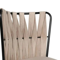 Wooden Art 2 Chaises Kusakli crème/noir - 43x82x43 cm